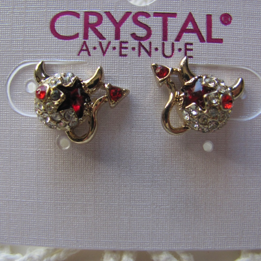 CRYSTAL AVE. Lil Devil Halloween Post Earrings Bra